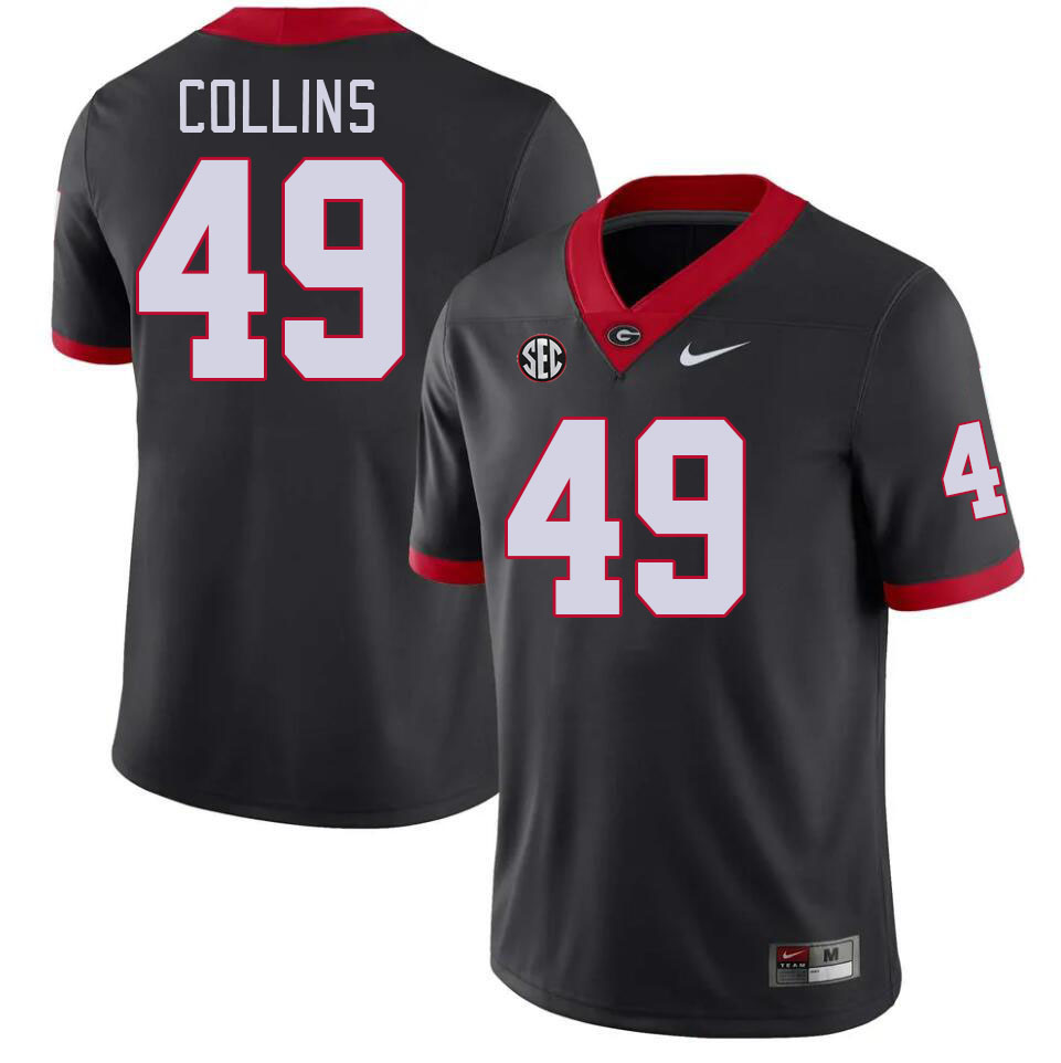 Men #49 Luke Collins Georgia Bulldogs College Football Jerseys Stitched-Black